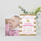 バニー誕生日ガールイースターエッグ第1誕生日 招待状 (スタンド正面)