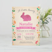 バニー誕生日ガールイースターエッグ第1誕生日 招待状 (スタンド正面)