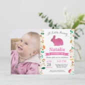 バニー誕生日ガールイースターエッグ1st最初の誕生日 招待状 (スタンド正面)