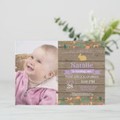 バニー誕生日ガールイースターエッグ1st最初の誕生日 招待状 (スタンド正面)