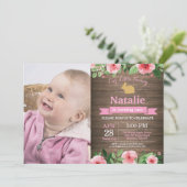 バニー誕生日ガールイースターエッグ1st最初の誕生日 招待状 (スタンド正面)