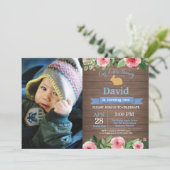 バニー誕生日ガールイースターエッグ1st最初の誕生日 招待状 (スタンド正面)