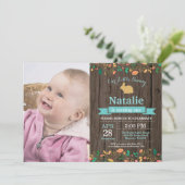 バニー誕生日ガールイースターエッグ1st最初の誕生日 招待状 (スタンド正面)