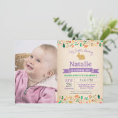 バニー誕生日ガールイースターエッグ1st最初の誕生日 招待状 (スタンド正面)