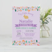 バニー誕生日ガールイースターエッグ1st最初の誕生日 招待状 (スタンド正面)