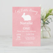 バニー誕生日ガールイースターエッグ1st最初の誕生日 招待状 (スタンド正面)