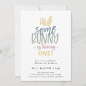 バニー誕生日パーティーへの招待 招待状 (正面)