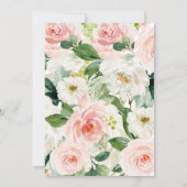 バニー誕生日ピンク美しいフローラ招待状, 招待状 (裏面)