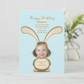 バニー誕生日フォトカスタマイズ招待状() 招待状 (スタンド正面)