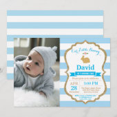 バニー誕生日ボーイイースターエッグ第1誕生日 招待状 (正面/裏面)