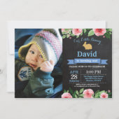 バニー誕生日ボーイイースターエッグ第1誕生日 招待状 (正面)