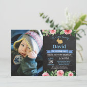 バニー誕生日ボーイイースターエッグ第1誕生日 招待状 (スタンド正面)