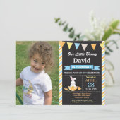 バニー誕生日ボーイイースターエッグ誕生日 招待状 (スタンド正面)