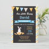 バニー誕生日ボーイイースターエッグ誕生日 招待状 (スタンド正面)