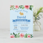 バニー誕生日ボーイイースターエッグ1st最初の誕生日 招待状 (スタンド正面)