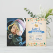 バニー誕生日ボーイイースターエッグ1st最初の誕生日 招待状 (スタンド正面)