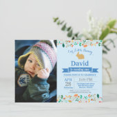 バニー誕生日ボーイイースターエッグ1st最初の誕生日 招待状 (スタンド正面)