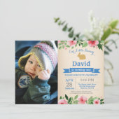 バニー誕生日ボーイイースターエッグ1st最初の誕生日 招待状 (スタンド正面)