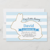 バニー誕生日ボーイイースターエッグ1st最初の誕生日 招待状 (正面)