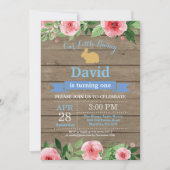 バニー誕生日ボーイイースターエッグ1st最初の誕生日 招待状 (正面)