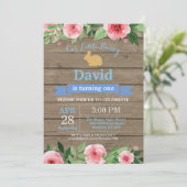 バニー誕生日ボーイイースターエッグ1st最初の誕生日 招待状 (スタンド正面)