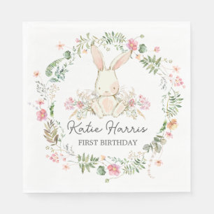 バニー誕生日招待状、いくつかのバニーは1つの招待 スタンダードランチョンナプキン