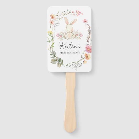 バニー誕生日招待状、いくつかのバニーは1つの招待 ハンドファン (正面)