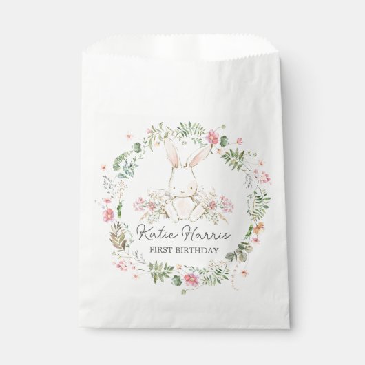 バニー誕生日招待状、いくつかのバニーは1つの招待 フェイバーバッグ (正面)