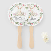 バニー誕生日招待状、いくつかのバニーファン ハンドファン (正面&裏面)