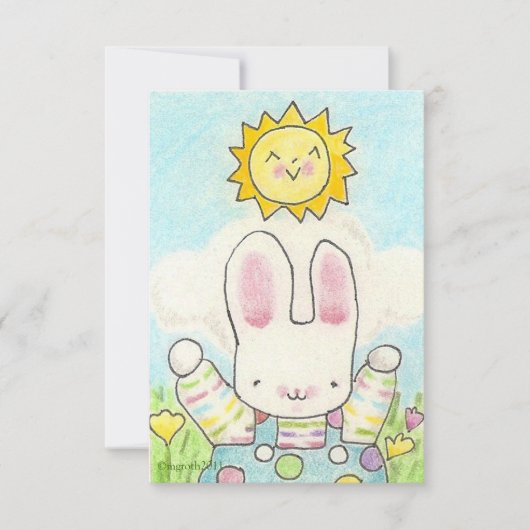 バニー誕生日招待状 招待状 (正面)