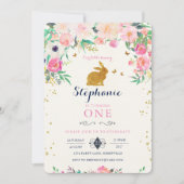 バニー誕生日招待状 招待状 (正面)