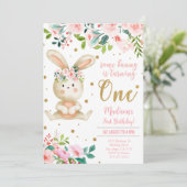 バニー誕生日招待状 招待状 (スタンド正面)