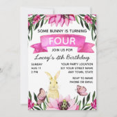 バニー誕生日招待状 招待状 (正面)