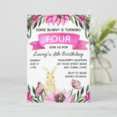バニー誕生日招待状 招待状 (スタンド正面)