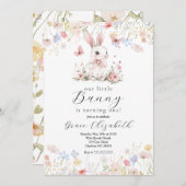 バニー誕生日招待、私たちの小さなバニー招待状 招待状 (正面/裏面)