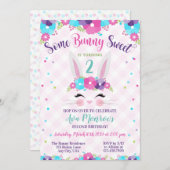 バニー誕生日、いくつかのバニー甘い、任意の年齢、イースター 招待状 (正面/裏面)