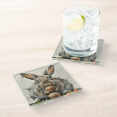 バニー誕生日 ガラスコースター (アングル)