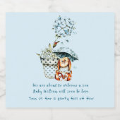 バニー赤ちゃんシャワーきらめくワインラベル スパークリングワインラベル (シングルラベル)