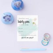 バニー赤ちゃんシャワーゲーム – 安全ピン チラシ (シングル)