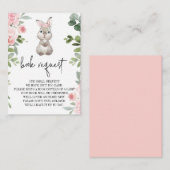 バニー赤ちゃんシャワーフローラブックリクエスト エンクロージャーカード (正面/裏面)