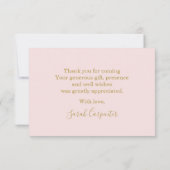 バニー赤ちゃんシャワー女の子ありがとうノートカード ノートカード (裏面)