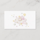 バニー赤ちゃんシャワー女の子，ベビー用の本 エンクロージャーカード (裏面)