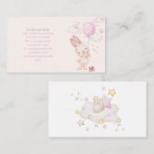 バニー赤ちゃんシャワー女の子，ベビー用の本 エンクロージャーカード (正面/裏面)