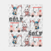 バニー遊ズゴルフプリント フリースブランケット (正面)