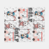 バニー遊ズゴルフプリント フリースブランケット (正面(横))