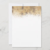 バニー金ゴールドグリッターピンクフローラ誕生日 招待状 (裏面)