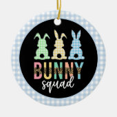 バニー隊 |イースターエッグ狩りかわいいバニー セラミックオーナメント (正面)