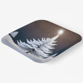 バニー霜の降りた付きクリスマスツリー ペーパープレート (傾斜あり)