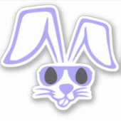 バニー顔とシェーズおもしろいイースターボーイズ男性キッズ シール (正面)