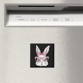 バニー顔とピンクサングルボウタイイースターデーギ マグネット (インサイチュ (食洗機))